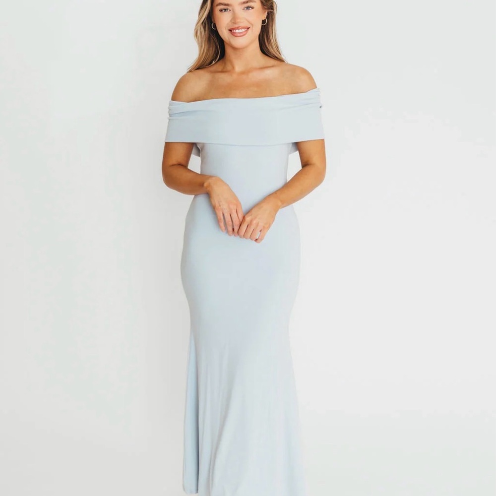 Worth Collective Monroe Off-Shoulder Light Blue Maxi Dress - Women